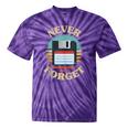 Never Forget Retro Diskette Nostalgia Vintage Tie-Dye T-Shirts Purple Tie-Dye