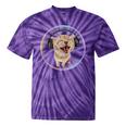Frutiger Aero Cat Wearing Headphones Bubble 2000s Gen-Z Meme Tie-Dye T-Shirts Purple Tie-Dye