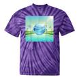 Frutiger Aero Y2k Aesthetic Palm Trees Cyber Beach World Tie-Dye T-Shirts Purple Tie-Dye