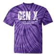 Gen X Caffeine Sarcasm 90s Nostalgia Men Women Graphic Tie-Dye T-Shirts Purple Tie-Dye