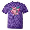 Girls Just Wanna Have Fun Retro 80s Nostalgia Night Out Tie-Dye T-Shirts Purple Tie-Dye