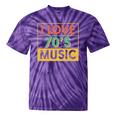 I Love 70's Music Retro Style Nostalgia Vibe 1970 70's Party Premium Tri-Blend Tie-Dye T-Shirts Purple Tie-Dye