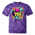 I Love The 70s Retro Cassette Roller Vinyl Nostalgia Vibes Tie-Dye T-Shirts Purple Tie-Dye