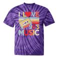 I Love 90's Music Retro Style Nostalgia Cassette 1990s Party Premium Tri-Blend Tie-Dye T-Shirts Purple Tie-Dye
