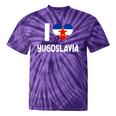 I Love Yugoslavia Proud Yugoslav Nostalgia Saying Tie-Dye T-Shirts Purple Tie-Dye