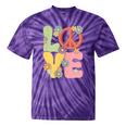 Peace Sign Love Groovy Vibes Costume Nostalgia 1980s Fashion Tie-Dye T-Shirts Purple Tie-Dye