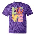 Peace Sign Love Groovy Vibes Costume Nostalgia 1980s Fashion Tie-Dye T-Shirts Purple Tie-Dye