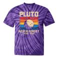 Pluto Never Forget Space Nostalgia Astronomy Humor Premium Tri-Blend Tie-Dye T-Shirts Purple Tie-Dye