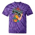 Retro 90s Boombox Nostalgia Party For Music Lovers Men Women Tie-Dye T-Shirts Purple Tie-Dye