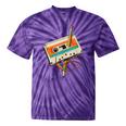Retro Cassette Tape & Pencil Rewind Nostalgia Party 80s 90s Tie-Dye T-Shirts Purple Tie-Dye