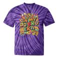 Retro Nostalgia Era Disco Groovy 80s 90s Vintage Aesthetic Premium Tri-Blend Tie-Dye T-Shirts Purple Tie-Dye