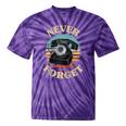 Retro Phone Never Forget Nostalgia Vintage Raglan Baseball Tee Tie-Dye T-Shirts Purple Tie-Dye
