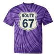Retro Route 67 Highway Sign Vintage Road Nostalgia Premium Tri-Blend Tie-Dye T-Shirts Purple Tie-Dye