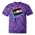 Retro VHS Vaporwave Video Cassette Nostalgia Geek Chic Premium Tri-Blend Tie-Dye T-Shirts Purple Tie-Dye