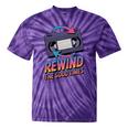 Rewind Good Times Retro VHS Tape Nostalgia 80s 90s Premium Tri-Blend Tie-Dye T-Shirts Purple Tie-Dye