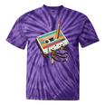 Vintage Cassette Tape And Pencil Nostalgia Party 70s 80s 90s Premium Tie-Dye T-Shirts Purple Tie-Dye