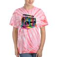 80s 90s Hip Hop Nostalgia Retro Boombox Music Lovers Tie-Dye T-Shirts Coral Tie-Dye
