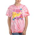 80's Girl Roller Skates Skating Eighties 1980s Nostalgia Tie-Dye T-Shirts Coral Tie-Dye
