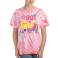 80's Girl Roller Skates Skating Eighties 1980s Nostalgia Tie-Dye T-Shirts Coral Tie-Dye
