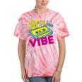 90's Vibe Retro Style Cassette Tape Nostalgia 1990s Party Premium Tri-Blend Tie-Dye T-Shirts Coral Tie-Dye
