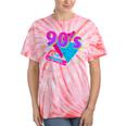 90's Vibe Retro Style Cassette Tape Nostalgia 1990s Party Tie-Dye T-Shirts Coral Tie-Dye