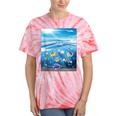 Frutiger Aero Aesthetic Tech Ocean Underwater Fishes Tie-Dye T-Shirts Coral Tie-Dye