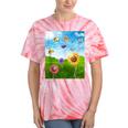 Frutiger Aero Aesthetic Tech Scenery Fishes Sunflower Tie-Dye T-Shirts Coral Tie-Dye