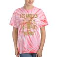 Los Angeles Hotrods Automotive Nostalgia Distressed Tie-Dye T-Shirts Coral Tie-Dye