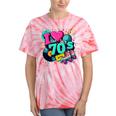 I Love The 70s Retro Cassette Roller Vinyl Disco Nostalgia Premium Tri-Blend Tie-Dye T-Shirts Coral Tie-Dye