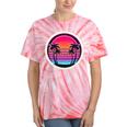 Retro 80s Synthwave Sunset & Palm Trees Retro Nostalgia 80s Tie-Dye T-Shirts Coral Tie-Dye