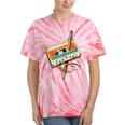 Retro Cassette Tape & Pencil Rewind Nostalgia Party 80s 90s Tie-Dye T-Shirts Coral Tie-Dye
