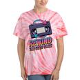 Rewind Good Times Retro VHS Tape Nostalgia 80s 90s Premium Tri-Blend Tie-Dye T-Shirts Coral Tie-Dye