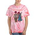 Running Together Always Connected Anime Nostalgia Message Tie-Dye T-Shirts Coral Tie-Dye