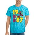 1987 Retro Raised In The 80s Old School Nostalgia Vibes Tie-Dye T-Shirts Turquoise Tie-Dye