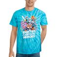 80's Cartoon Heroes Apparel For Retro Nostalgia Fans Tie-Dye T-Shirts Turquoise Tie-Dye