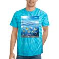 Frutiger Aero Aesthetic Tech Ocean Underwater Fishes Tie-Dye T-Shirts Turquoise Tie-Dye