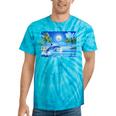 Frutiger Aero Dolphin Sunset Ocean With Palm Trees Y2k Tie-Dye T-Shirts Turquoise Tie-Dye