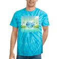 Frutiger Aero Y2k Aesthetic Palm Trees Cyber Beach World Tie-Dye T-Shirts Turquoise Tie-Dye