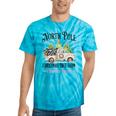 Holiday Scene Nostalgia North Pole Tree Farm Merry Christmas Tie-Dye T-Shirts Turquoise Tie-Dye