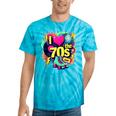 I Love The 70s Retro Cassette Roller Vinyl Nostalgia Vibes Tie-Dye T-Shirts Turquoise Tie-Dye