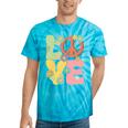 Peace Sign Love Groovy Vibes Costume Nostalgia 1980s Fashion Tie-Dye T-Shirts Turquoise Tie-Dye