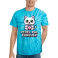 Pixel Art Pet Cat Y2K Retro Vintage Digital Nostalgia Tech Tie-Dye T-Shirts Turquoise Tie-Dye
