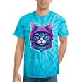 Retro 80s Cat In Space Suit Nostalgia Cat Vintage Astronaut Tie-Dye T-Shirts Turquoise Tie-Dye