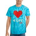 Retro Gamer 1 Life Pixel Heart – 8-Bit Gaming Nostalgia Tie-Dye T-Shirts Turquoise Tie-Dye
