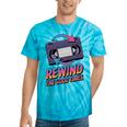 Rewind Good Times Retro VHS Tape Nostalgia 80s 90s Premium Tri-Blend Tie-Dye T-Shirts Turquoise Tie-Dye