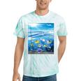 Frutiger Aero Aesthetic Tech Ocean Underwater Fishes Tie-Dye T-Shirts Mint Tie-Dye