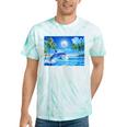 Frutiger Aero Dolphin Sunset Ocean With Palm Trees Y2k Tie-Dye T-Shirts Mint Tie-Dye