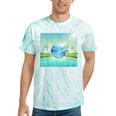 Frutiger Aero Y2k Aesthetic Palm Trees Cyber Beach World Tie-Dye T-Shirts Mint Tie-Dye