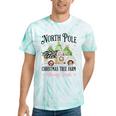 Holiday Scene Nostalgia North Pole Tree Farm Merry Christmas Tie-Dye T-Shirts Mint Tie-Dye