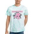 Nostalgia 80s 90s Retro Style Graphics Rose Pink Flower Tie-Dye T-Shirts Mint Tie-Dye
